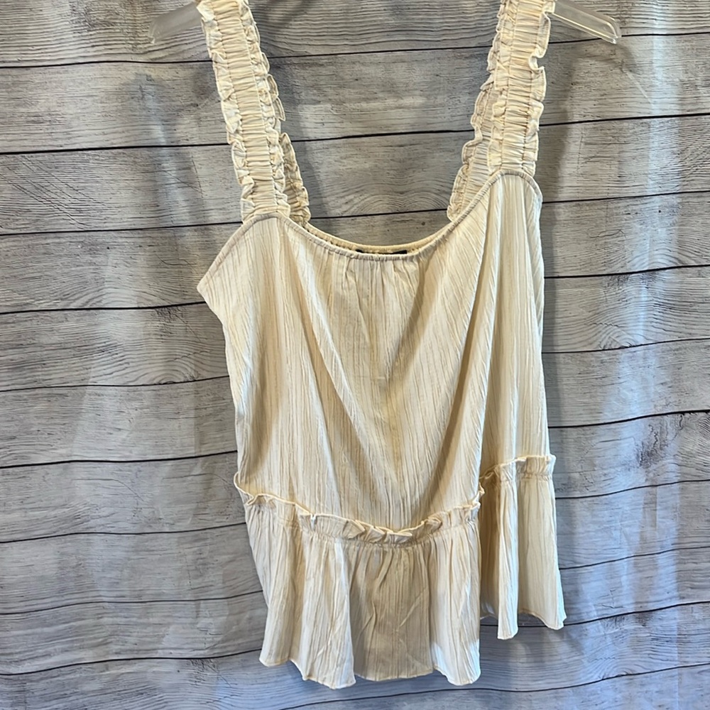 Black Tape Ruffled Tank
